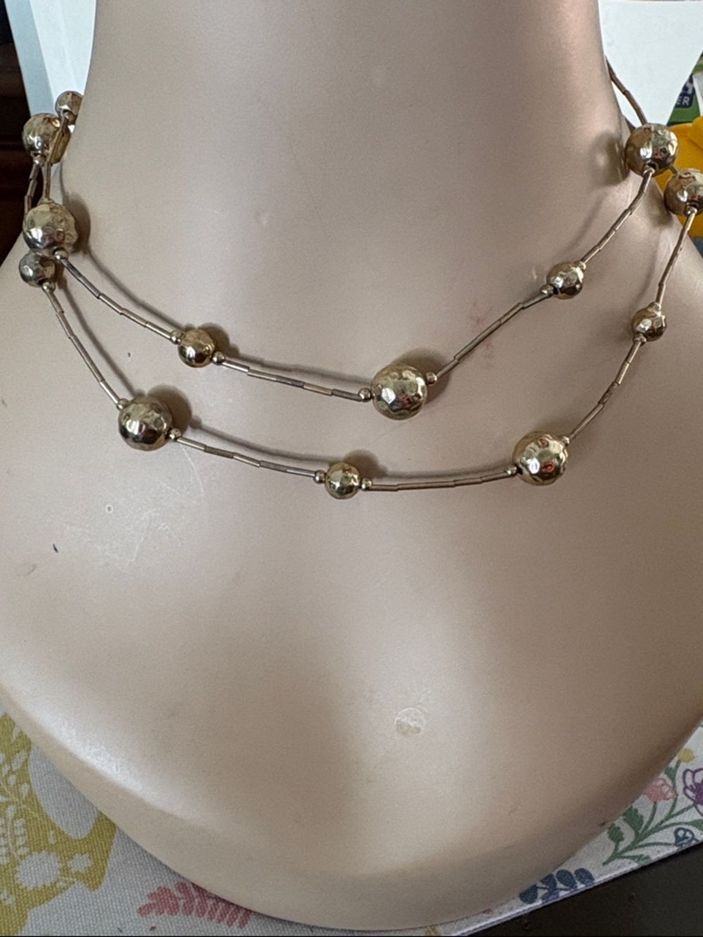 Dana Buchman Strand Gold-Tone Bead Necklace